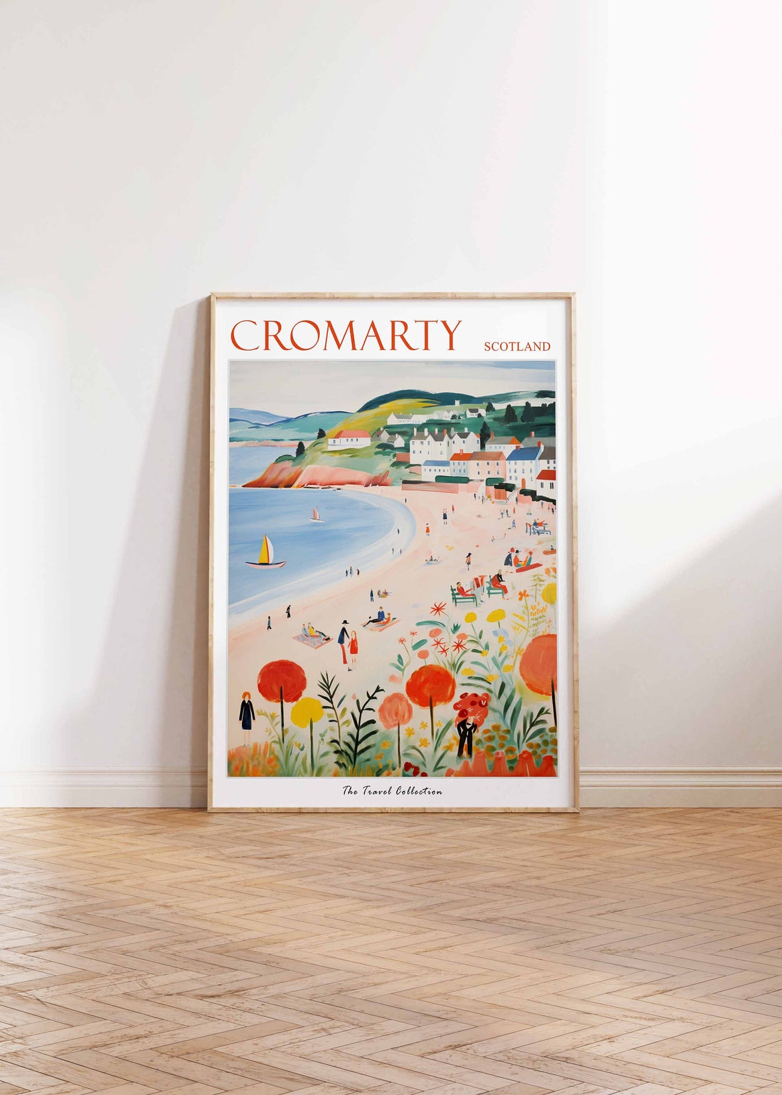 Cromarty Scotland Beach With Flowers Sailboats View Travel Poster - Image 2