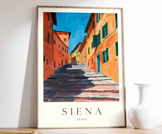Siena Poster Siena Travel Print Italy Wall Art Italian Decor Tropical Decor City Print Siena Gift Siena Travel Poster