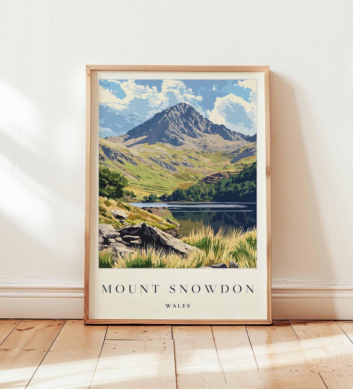 Mount Snowdon Travel Poster, Wales Art Print
