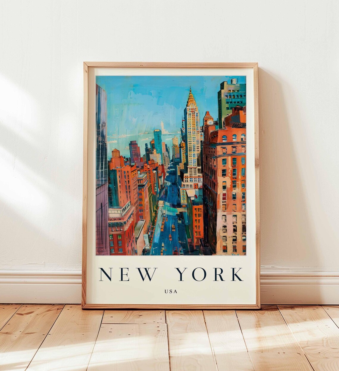 New York Cityscape Poster Usa Travel Wall Art