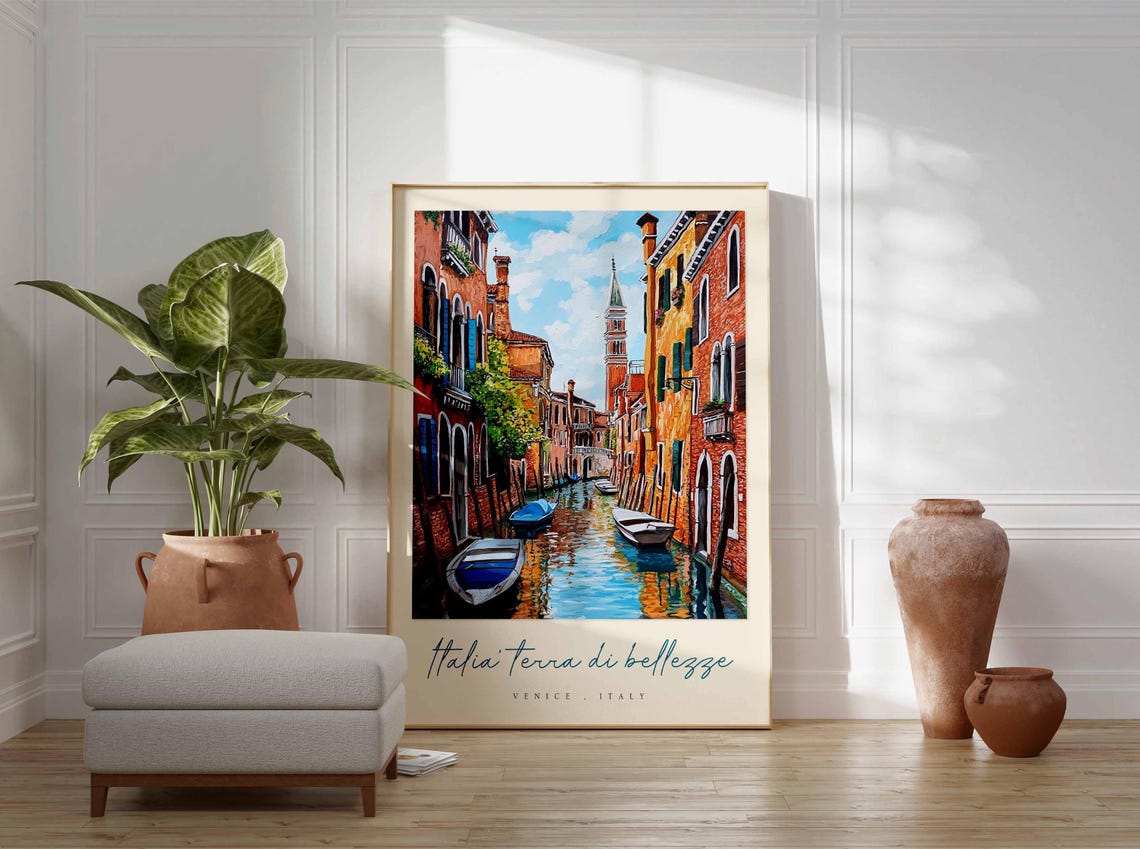 Venice Poster Italian Travel Print Venice Travel Art Venice Wall Art Italy Art Italy Travel Decor Italian Travel Gift - Image 3