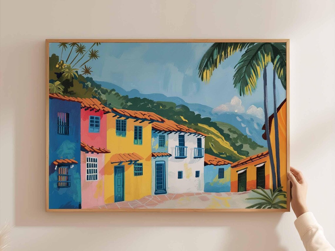 Colombia Travel Poster, South America Landscape