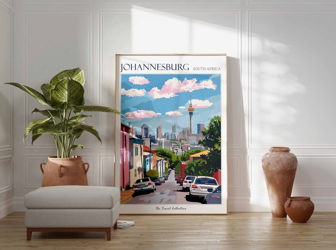 Johannesburg Poster Johannesburg Travel Print Tropical Decor City Wall Art African Decor Africa Travel Print Johannesburg Gift - Image 3
