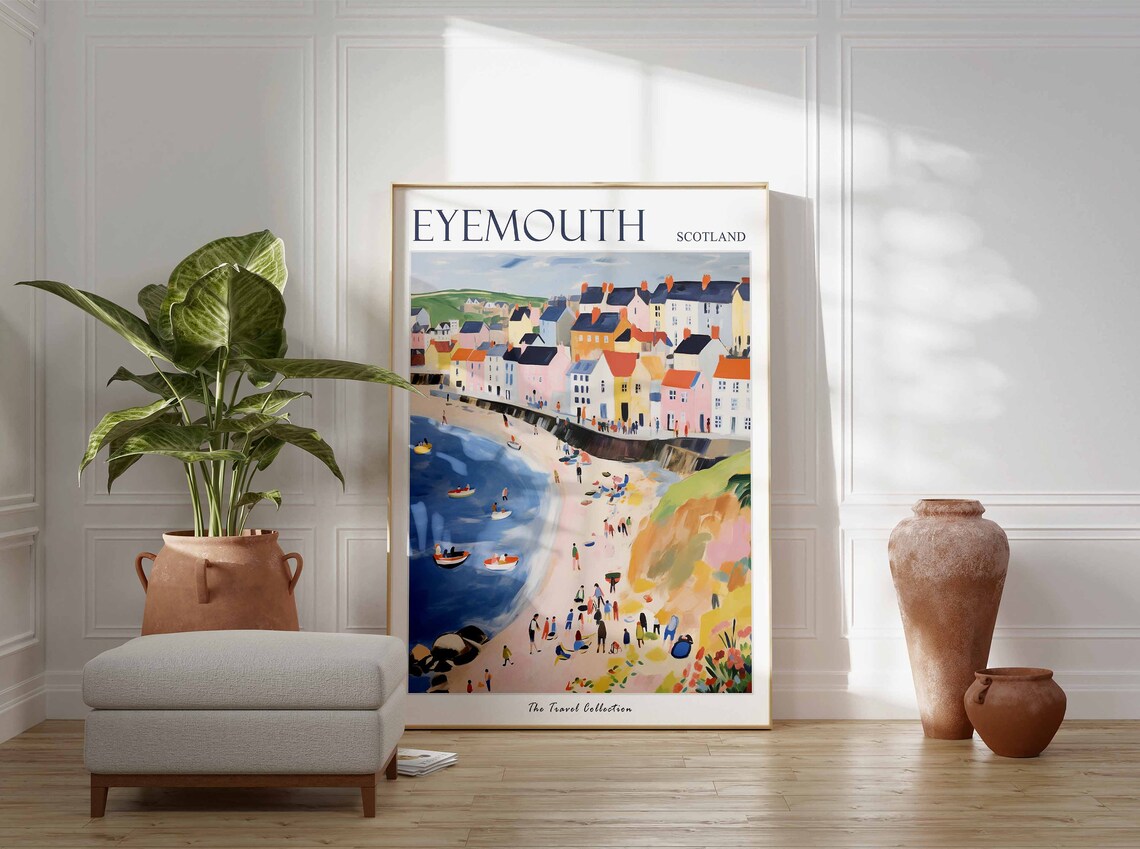 Eyemouth Scotland Beach Town Boats Colourful Houses Bay Seaside Poster - Image 3