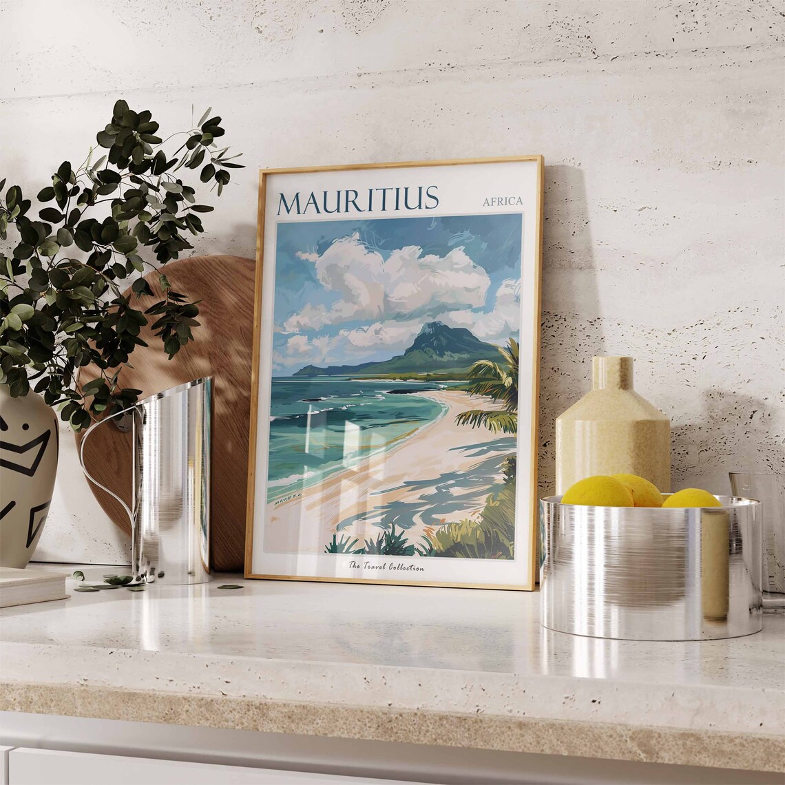 Mauritius Travel Poster, Tropical Botanical Decor - Image 3