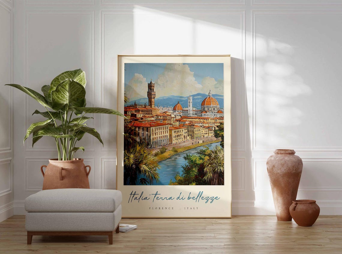 Florence Poster Italian Travel Print Florence Travel Art Florence Wall Art Italy Art Italy Travel Decor Italian Travel Gift - Image 3