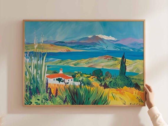 Chile Travel Poster Andes Mountains Art Print