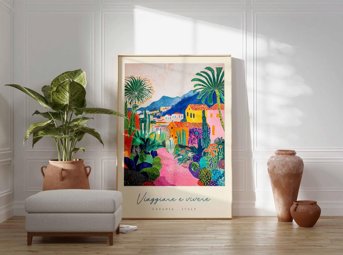 Catania Poster Catania Travel Print Catania Travel Art Catania Wall Art Italy Art Italy Travel Decor Italian Travel Gift - Image 3