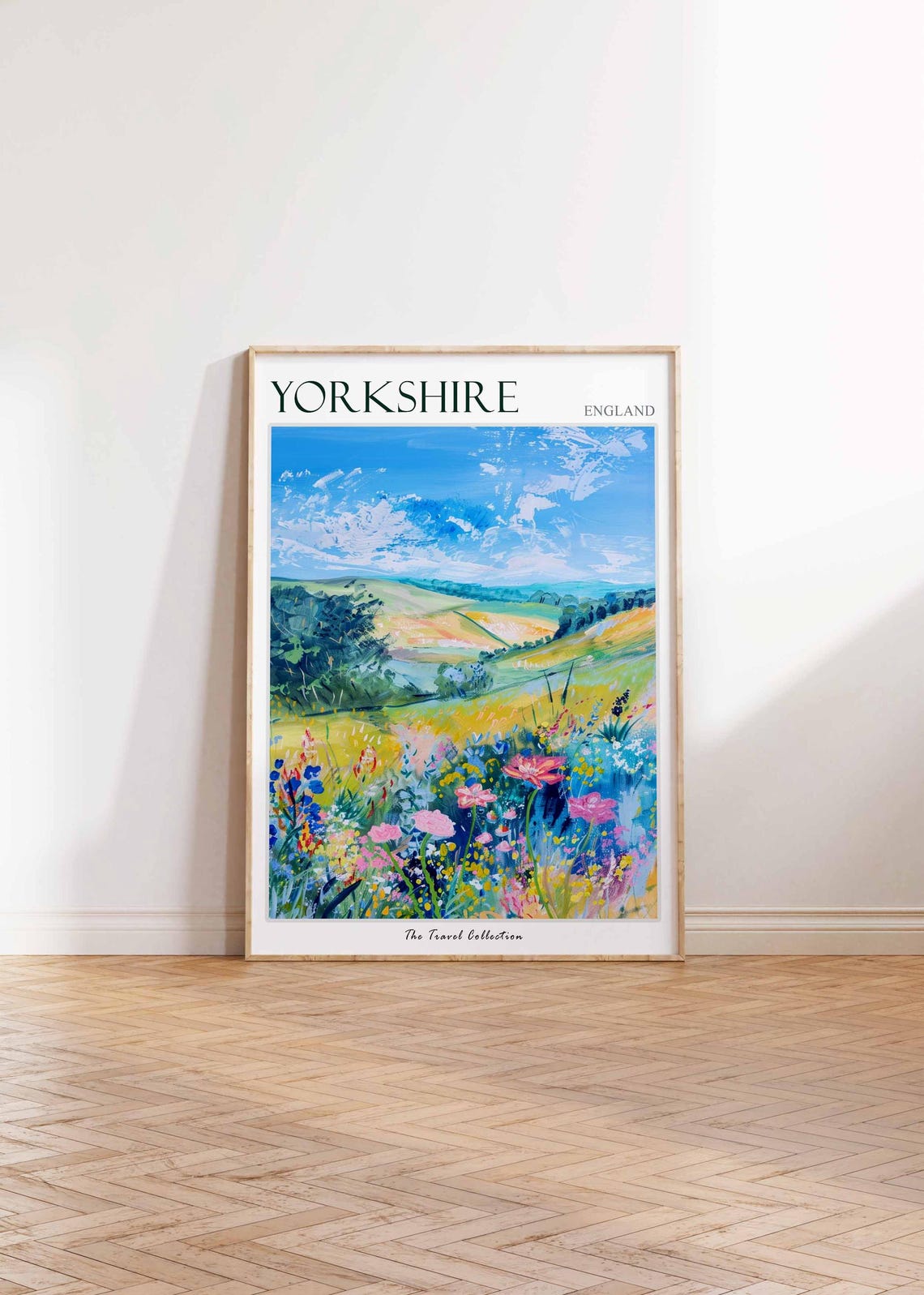 Yorkshire Wildflower Field Rolling Hills Bright Colors Poster - Image 2