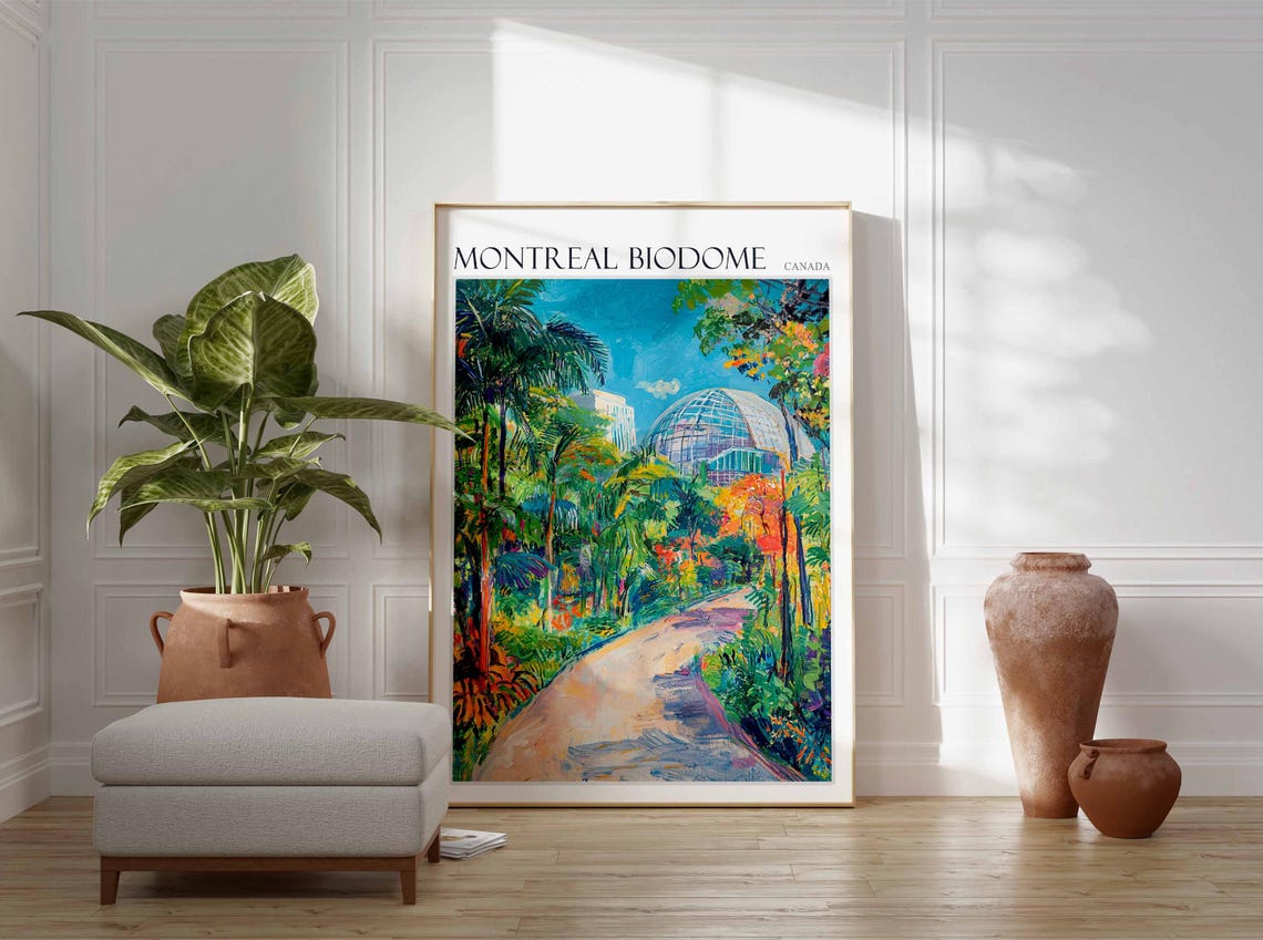Montreal Biodome Canada Palm Garden Path and Glass Dome Travel Poster - Image 3