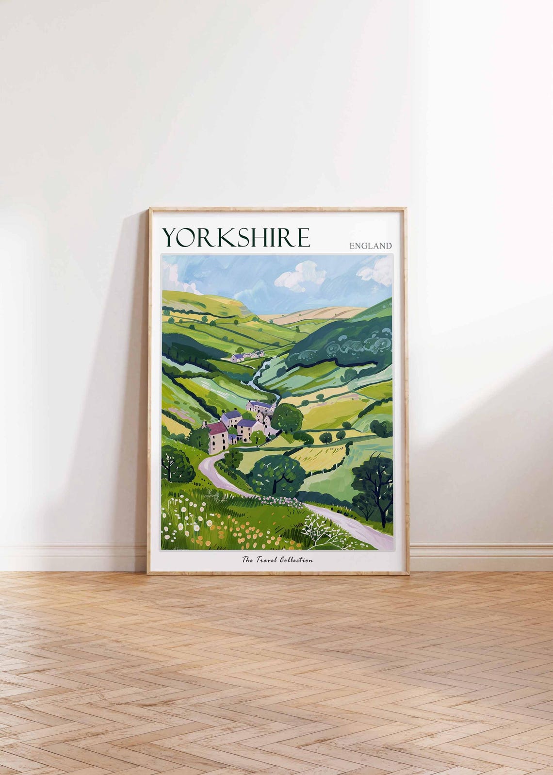 Yorkshire Dales Green Valley Stone Village Winding Road Poster - Image 2