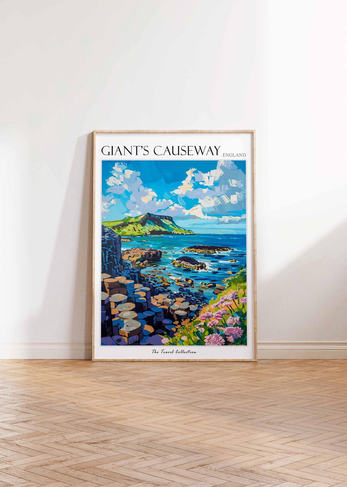 Giants Causeway Poster England Travel Print Giants Causeway Travel Art Giants Causeway Wall Art England Travel Giants Causeway Art