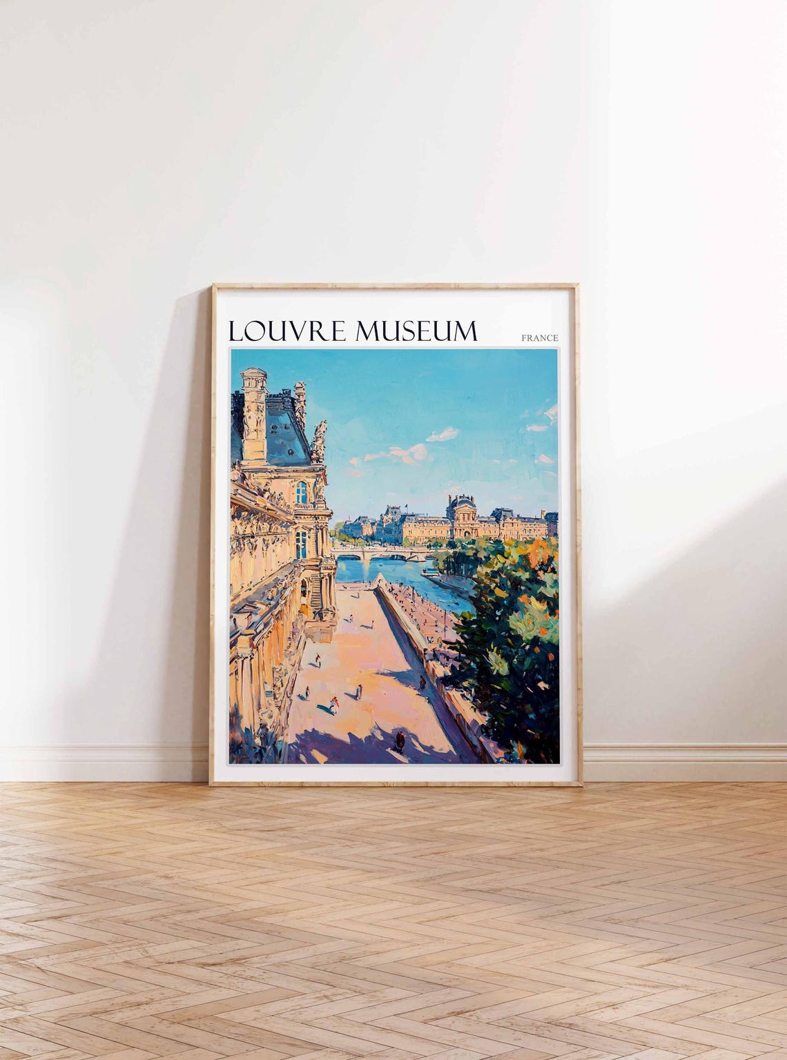 Louvre Museum Poster Louvre Museum Travel Print France Travel Poster Tropical Decor Travel Gift Floral Print Coastal Decor - Image 4