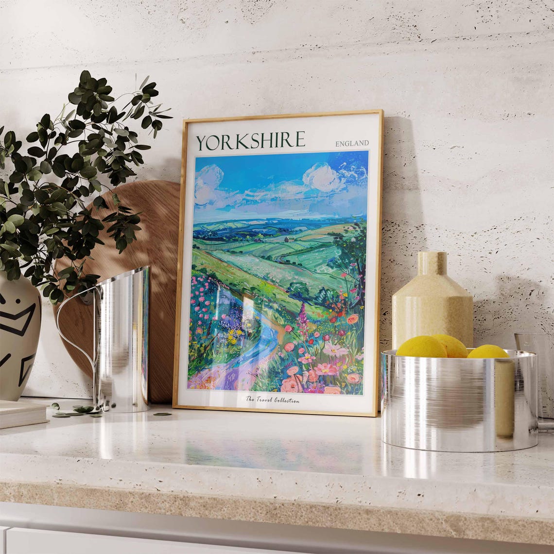 Yorkshire Wildflower Meadow Winding Path Countryside Art Poster - Image 3