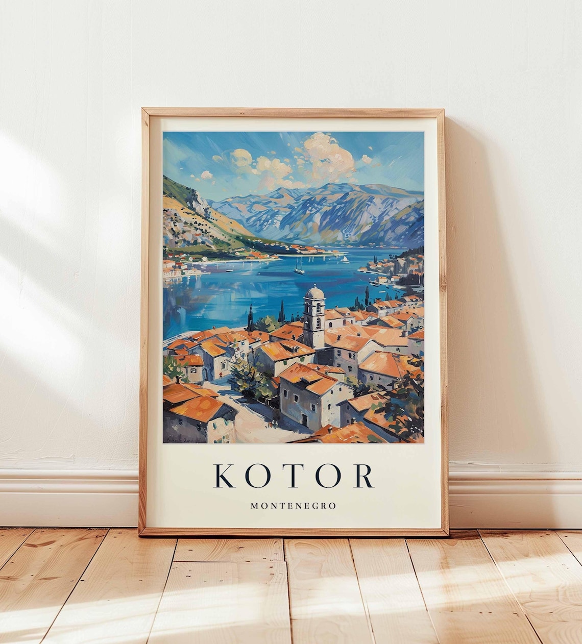 Kotor Montenegro Travel Poster, Adriatic Coast Art