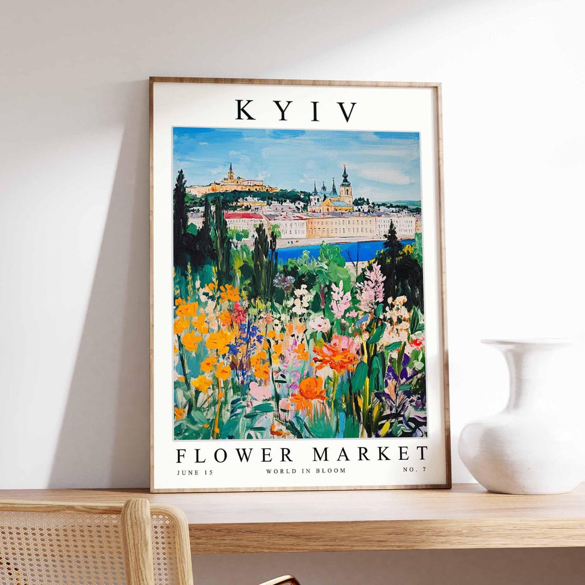 Kyiv Flower Market Poster Kyivprint Ukrainian Floral Wall Art Kyivfloral Decor Botanical Ukraine Print Europe Travel