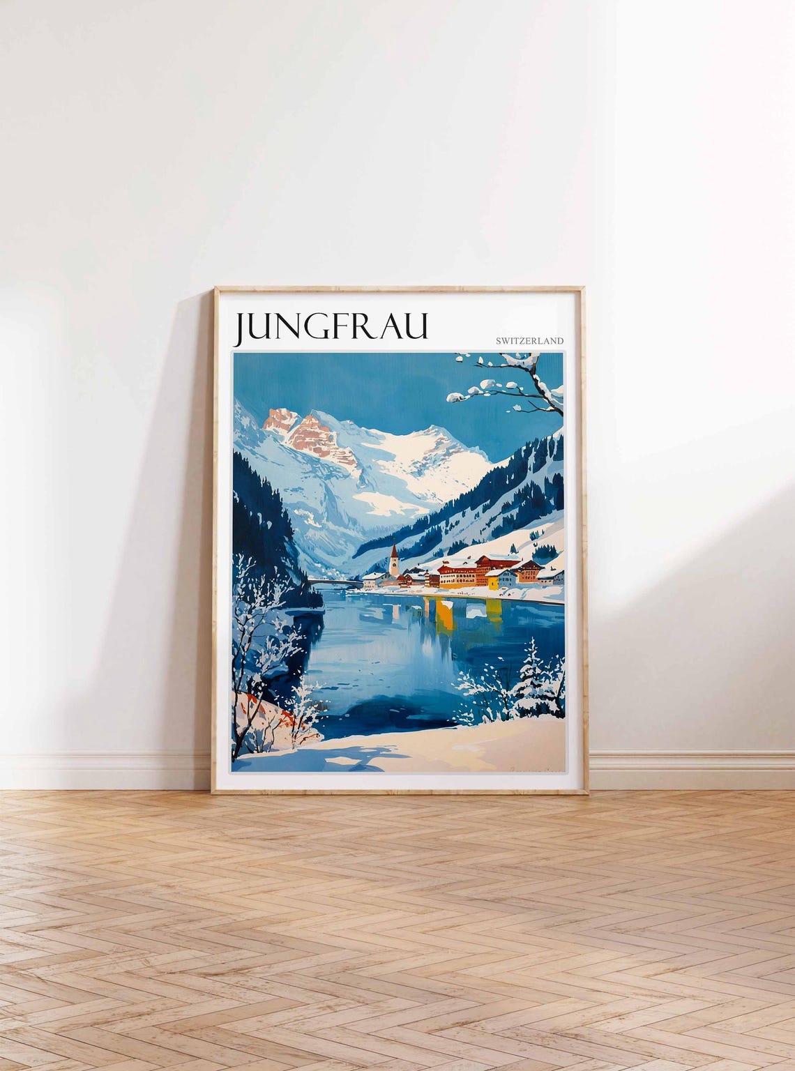 Jungfrau Poster Switzerland Travel Print Swiss Decor Europe Travel Poster European Wall Art Jungfrau Gift Jungfrau Travel Poster - Image 3