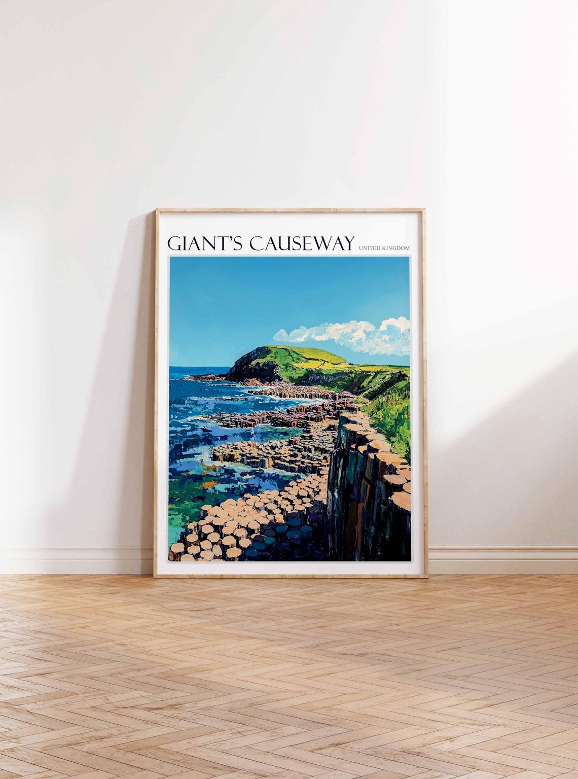 Giants Causeway Hexagonal Columns Sea View Scenic Art Poster - Image 3