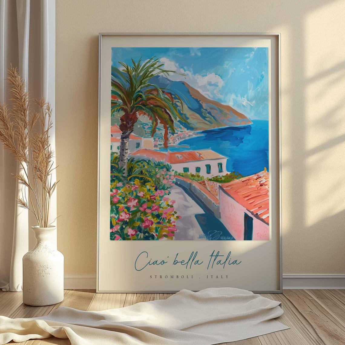 Stromboli Poster Italian Travel Print Stromboli Travel Art Stromboli Wall Art Italy Art Italy Travel Decor Italian Travel Gift - Image 2