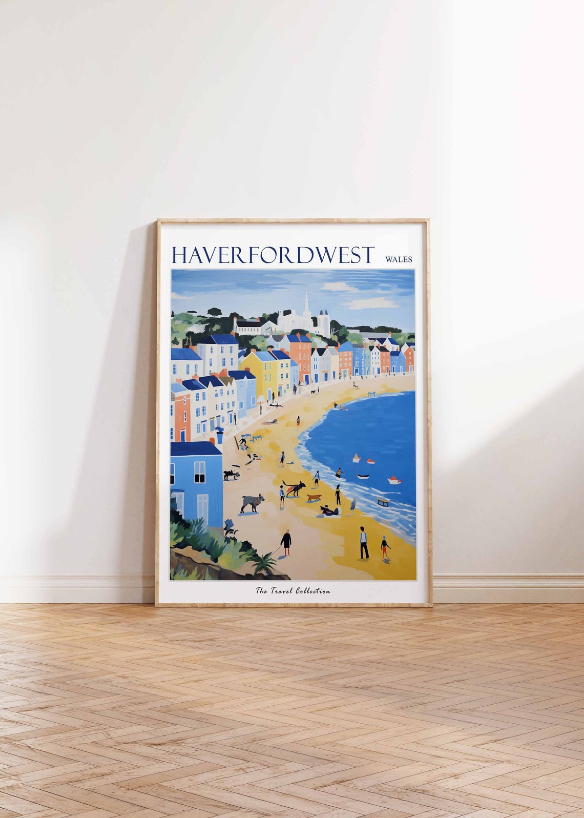 Haverfordwest Poster Haverfordwest Travel Print Wales Travel Poster Welsh Decor Tropical Decor Sea Print Haverfordwest Travel Poster - Image 2
