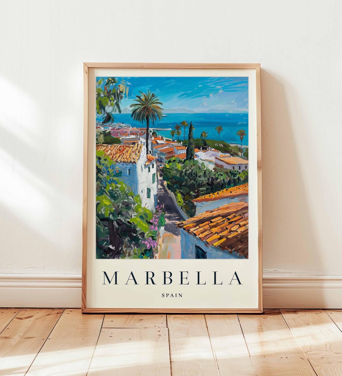 Marbella Spain Whitewashed Village Mediterranean Coast Art Poster