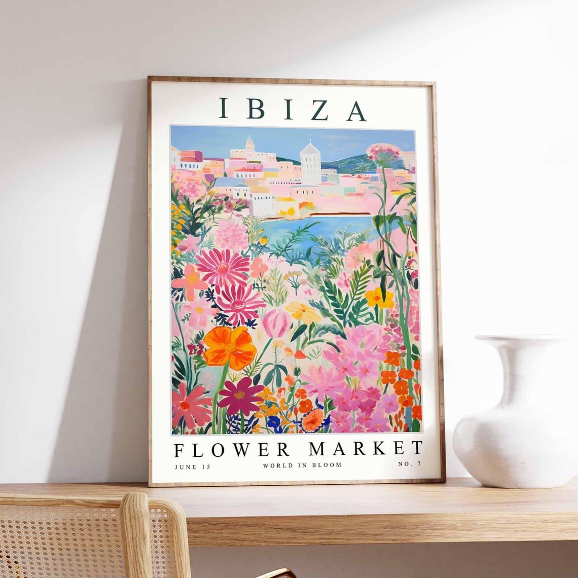 Ibiza Flower Market Dalt Vila Wildflower Meadow View Art Poster