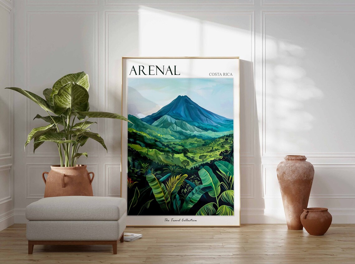 Arenal Volcano Costa Rica Lush Green Tropical Rainforest Poster - Image 2