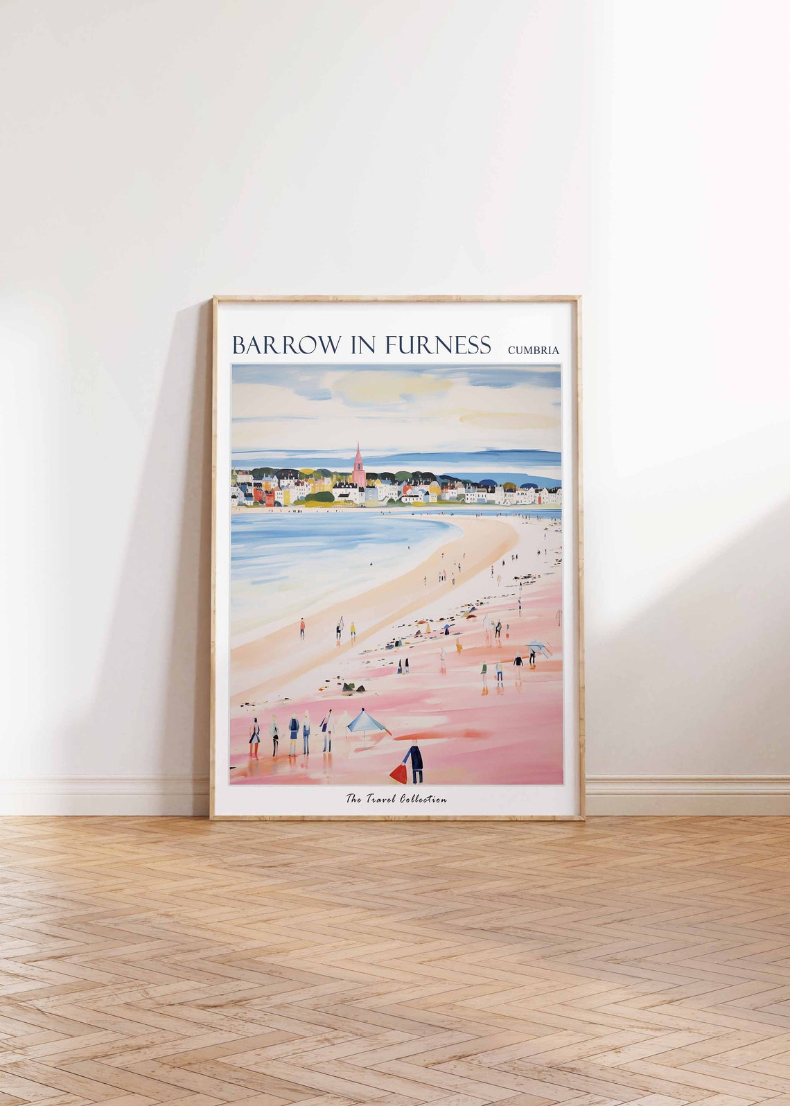 Barrow in Furness Cumbria Sandy Beach Illustrated Travel Poster - Image 2