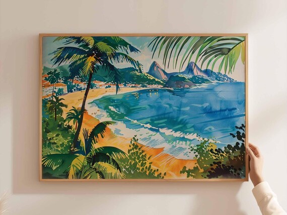 Brazil Poster South America Travel Print Brazilian Wall Art Latin Decor Landscape Tropical