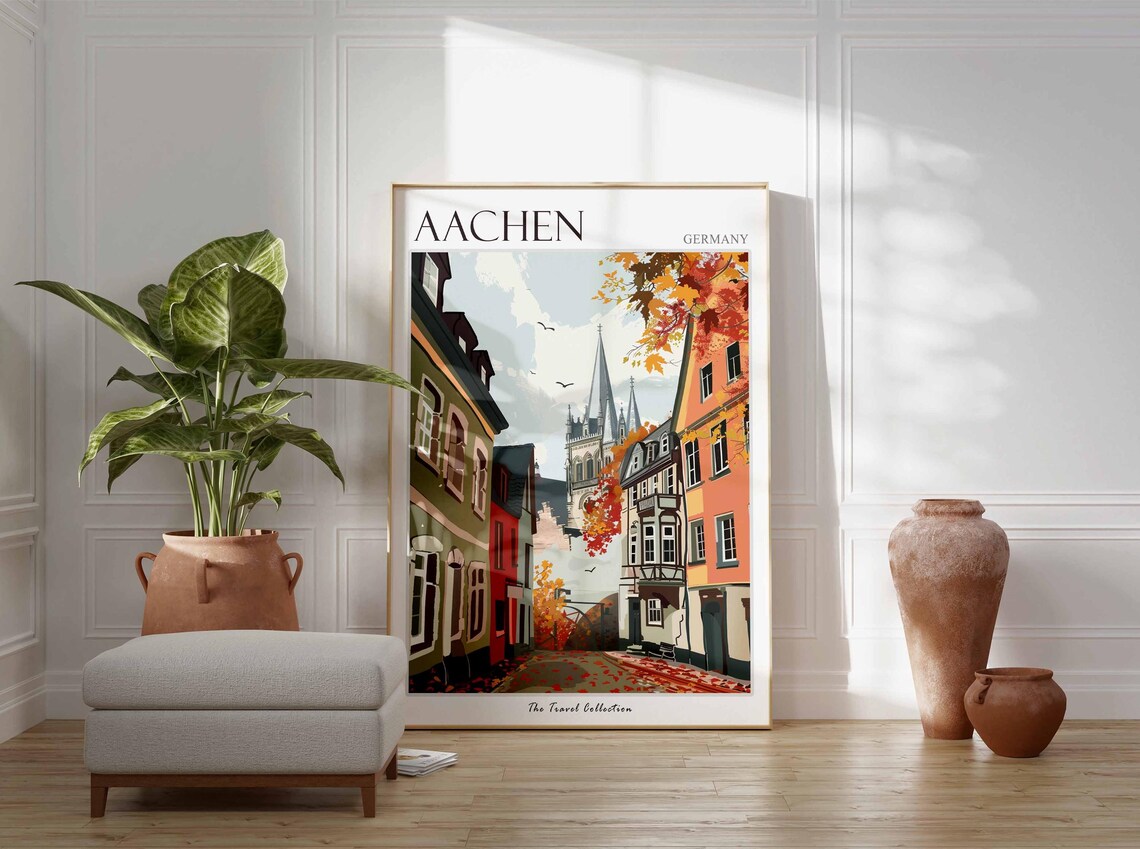 Aachen Poster Germany Travel Print German Decor Europe Travel Poster European Wall Art City Print Aachen Gift Aachen Travel Poster - Image 2