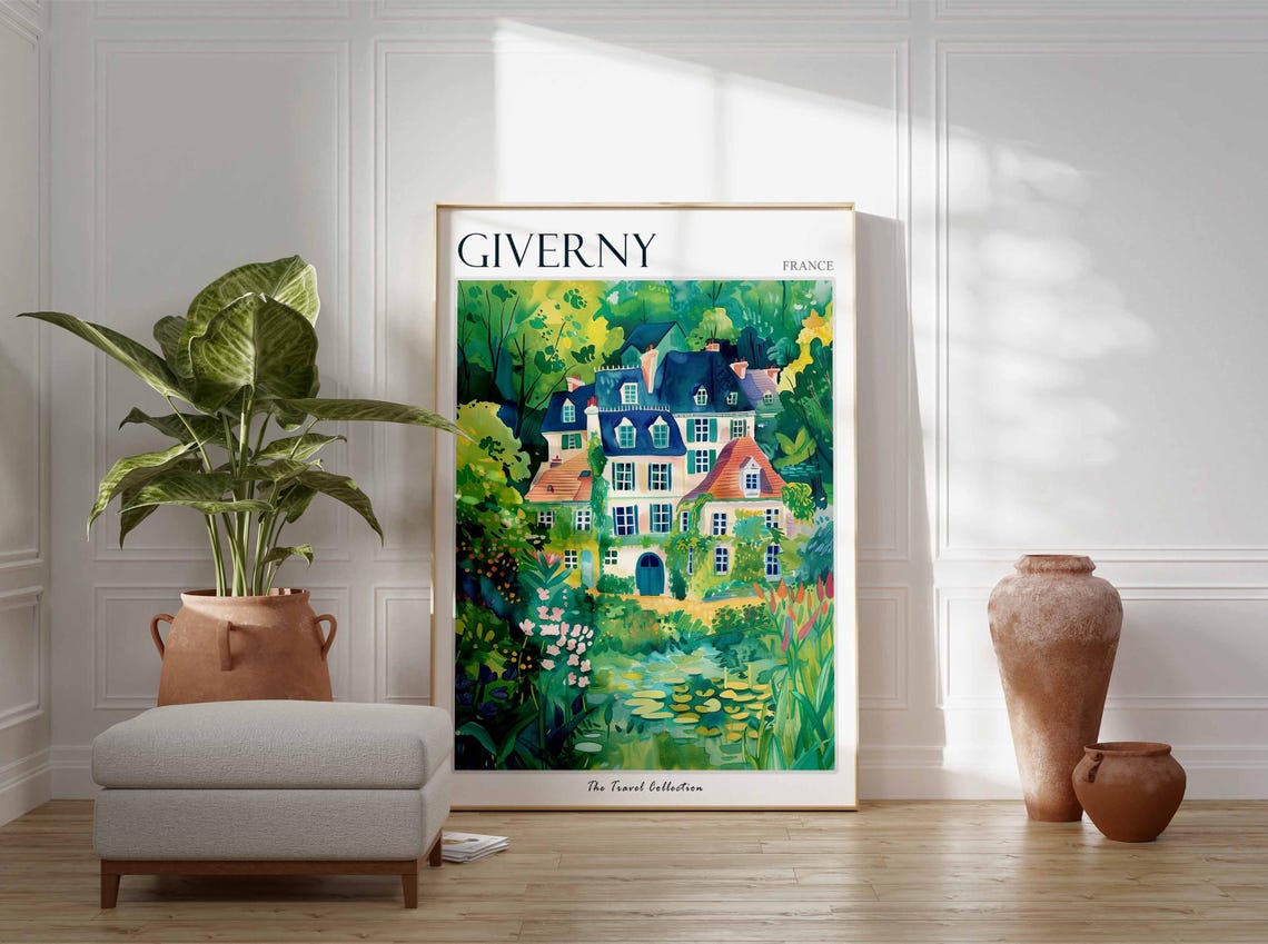 Giverny France Water Lily Pond Garden House Impressionist Poster - Image 3