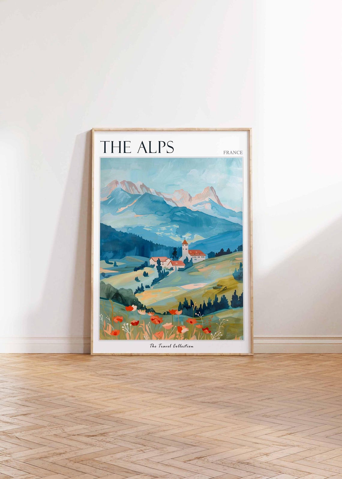 The Alps Poster France Travel Print French Decor Europe Travel Poster European Wall Art Mountain Print The Alps Travel Poster - Image 2