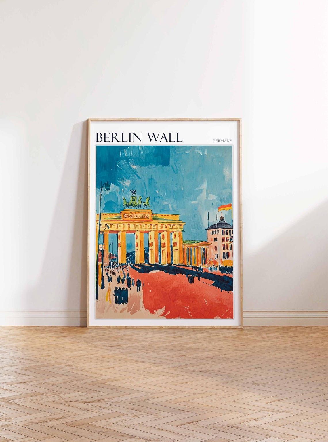 Berlin Wall Germany Brandenburg Gate Quadriga Colorful Art Poster - Image 3