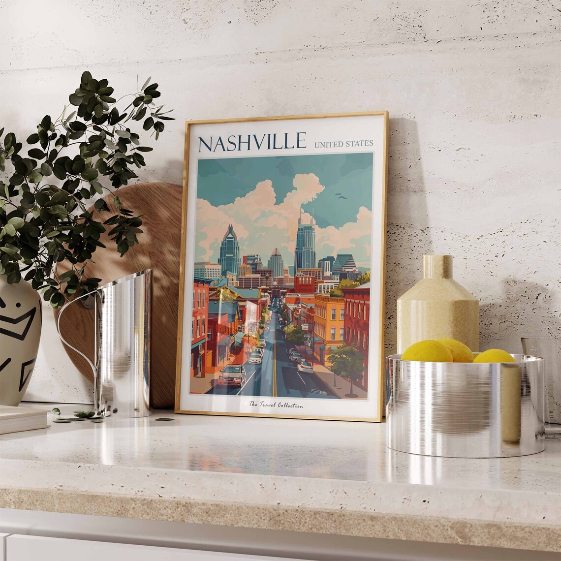 Nashville United States Skyline Broadway Street Music City Poster - Image 2