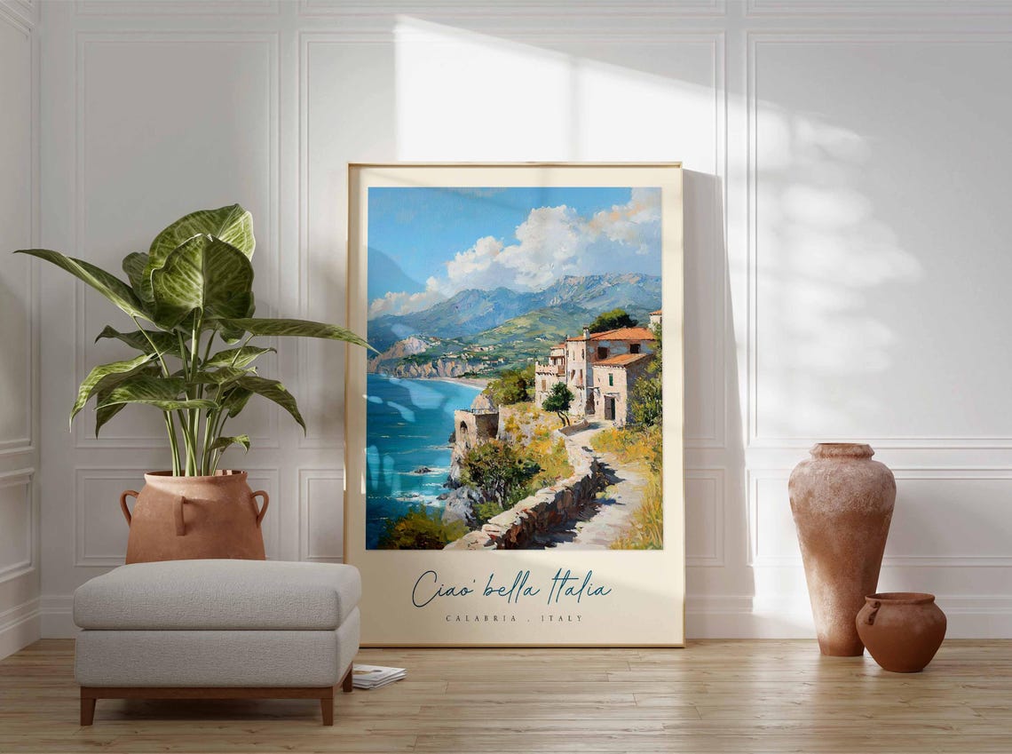 Calabria Poster Calabria Travel Print Calabria Travel Art Calabria Wall Art Italy Art Italy Travel Decor Italian Travel Gift - Image 3