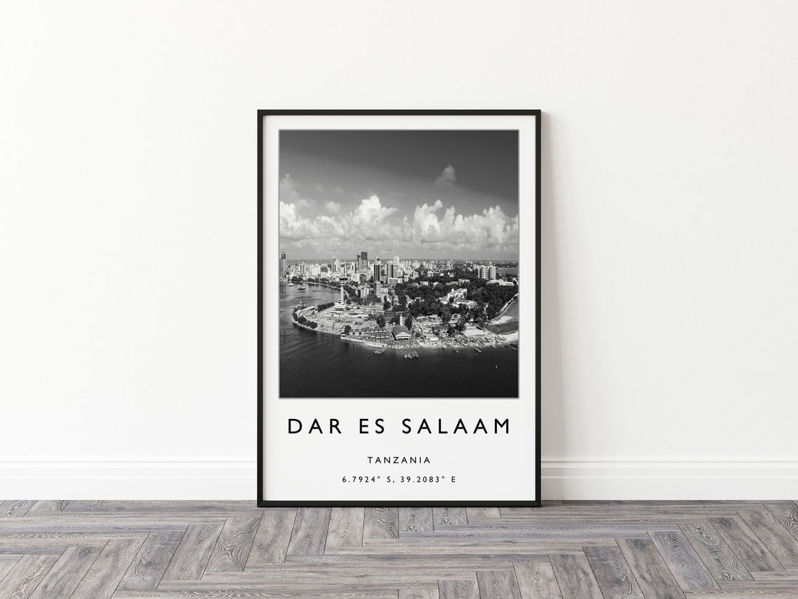 Dar Es Salaam Travel Print Dar Es Salaam Tanzania Travel Poster Africa Travel Art Print Travel Poster Black White Gift A2a3a3 - Image 3