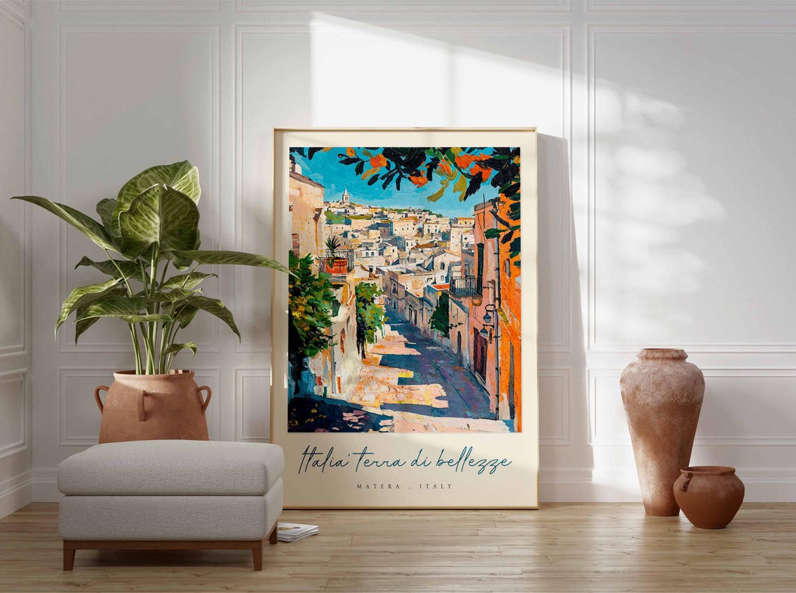 Matera Poster Italian Travel Print Matera Travel Art Matera Wall Art Italy Art Italy Travel Decor Italian Travel Gift - Image 3