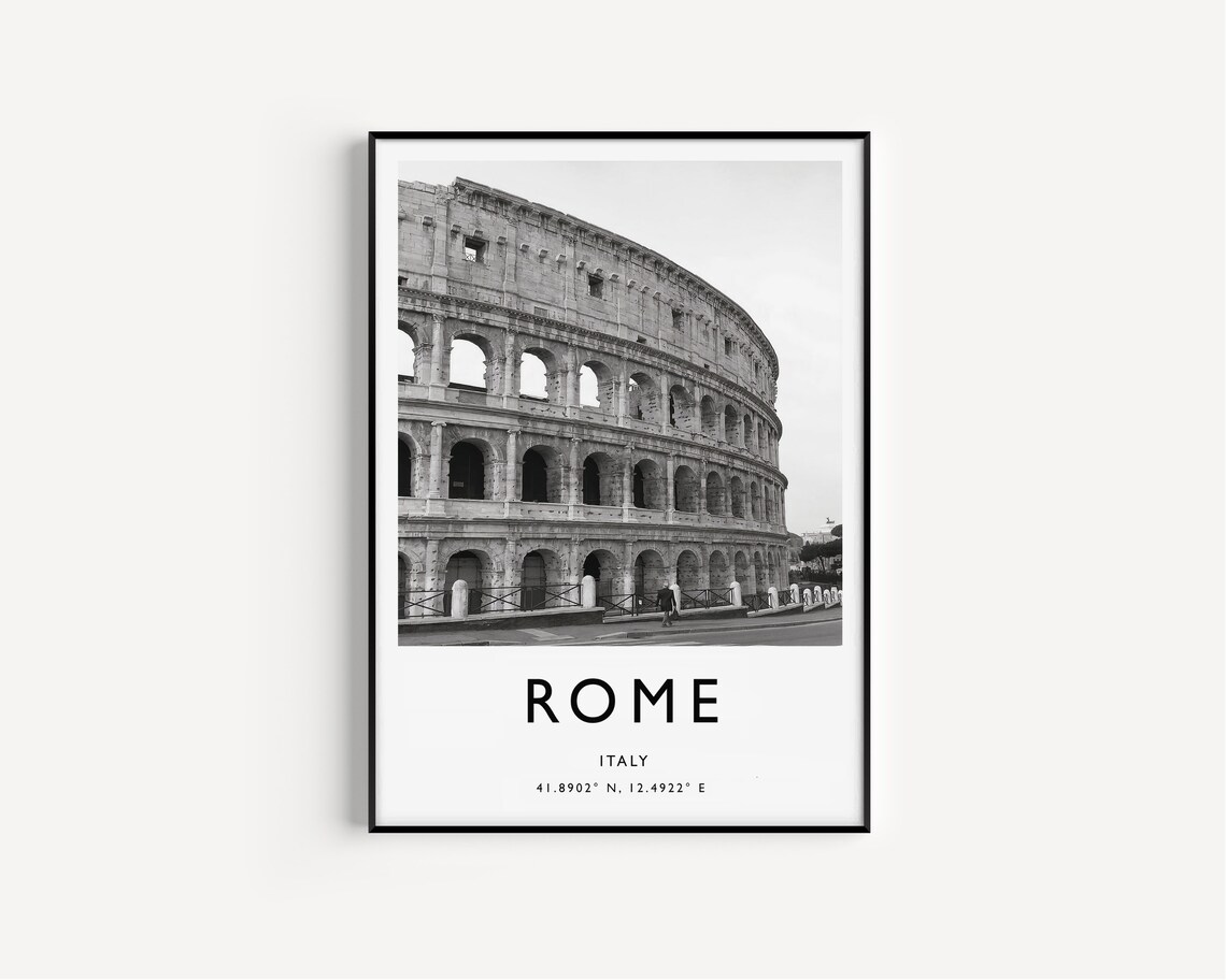 Rome Travel Print, Black And White Italy Poster - Image 2