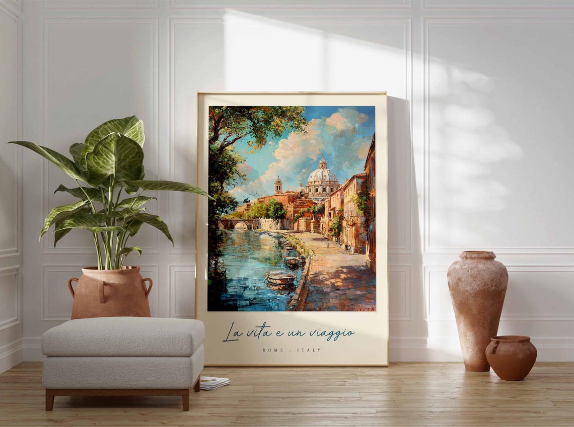 Rome Poster Italian Travel Print Rome Travel Art Rome Wall Art Italy Art Italy Travel Decor Italian Travel Gift - Image 3