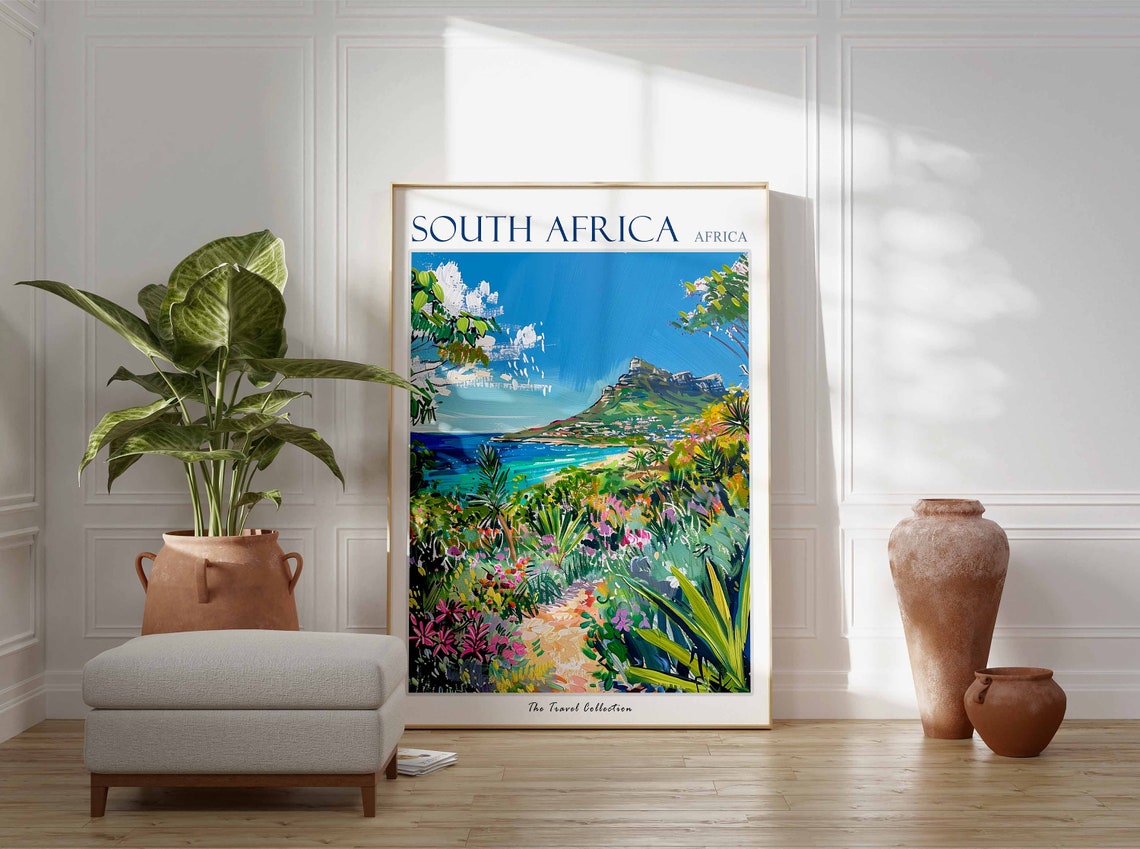 South Africa Coastal Path Turquoise Sea Mountain Headland Poster - Image 2