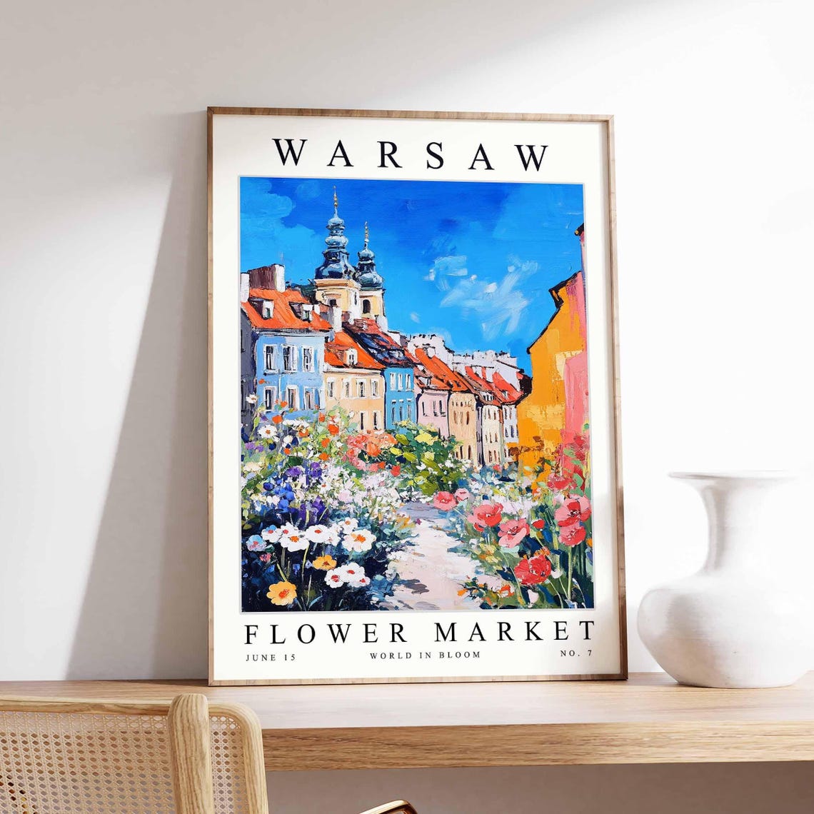Warsaw Flower Market Poster Warsawprint Polish Floral Wall Art Warsawfloral Decor Botanical Poland Print Europe Travel