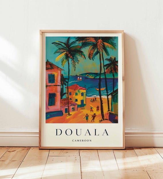 Douala Cameroon Travel Poster West Africa Port City Wall Art