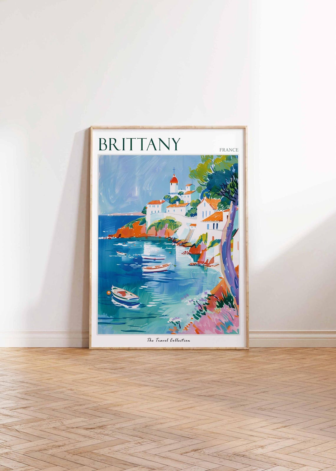 Brittany Poster France Travel Print French Decor Europe Travel Poster European Wall Art Brittany Gift Brittany Travel Poster - Image 2