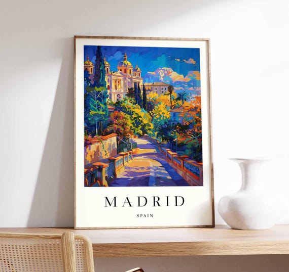 Madrid Art Print Vibrant Spanish Cityscape Poster