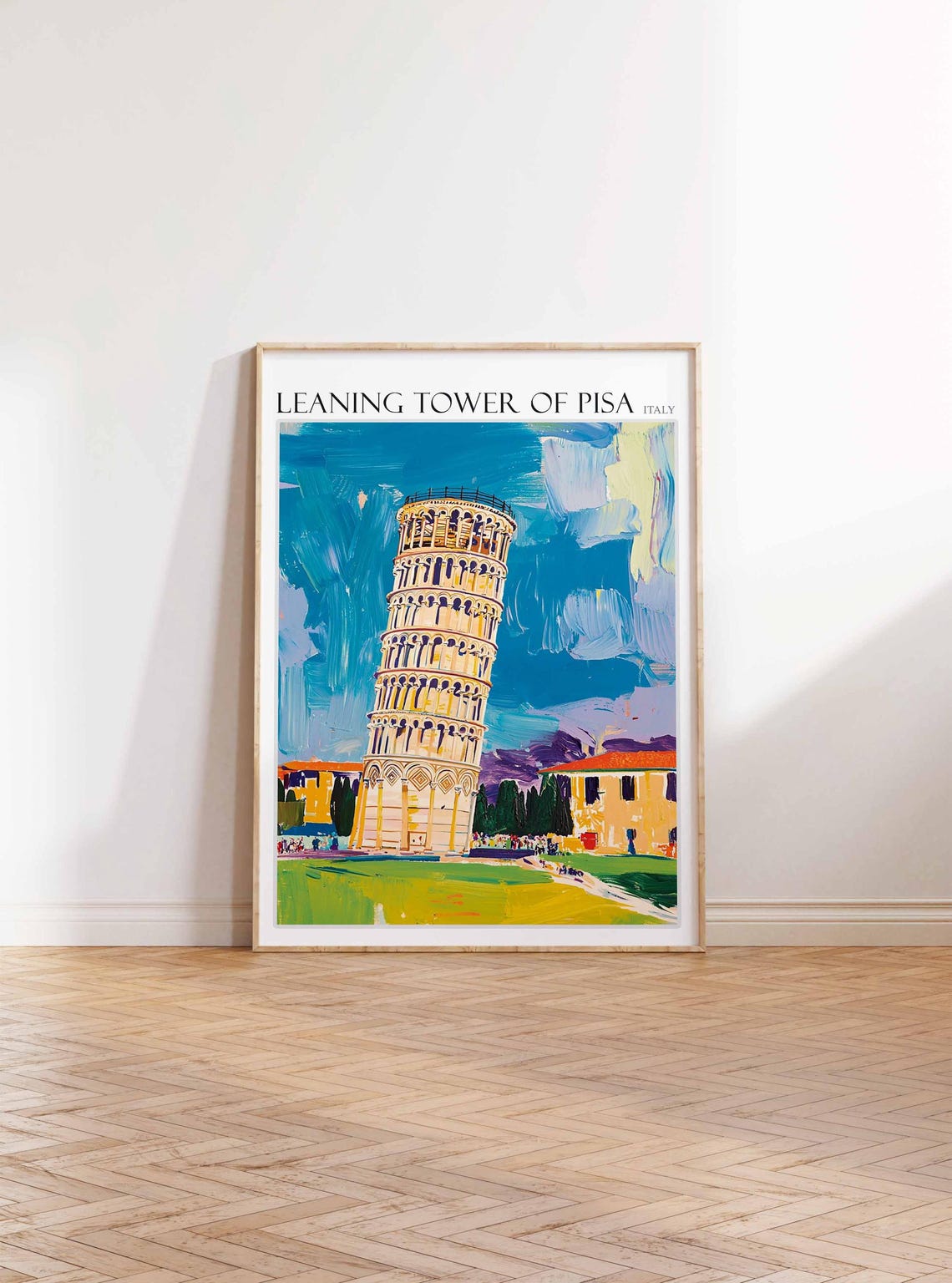 Leaning Tower Of Pisa Poster Leaning Tower Of Pisa Travel Print Italian Travel Poster Tropical Decor Travel Gift Coastal Decor - Image 3