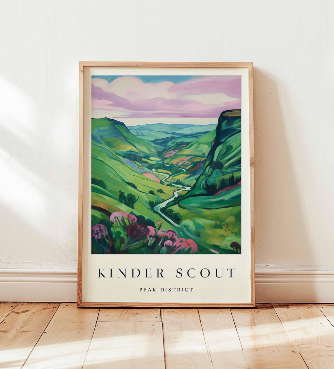Kinder Scout Peak District Green Valley Derbyshire Art Poster