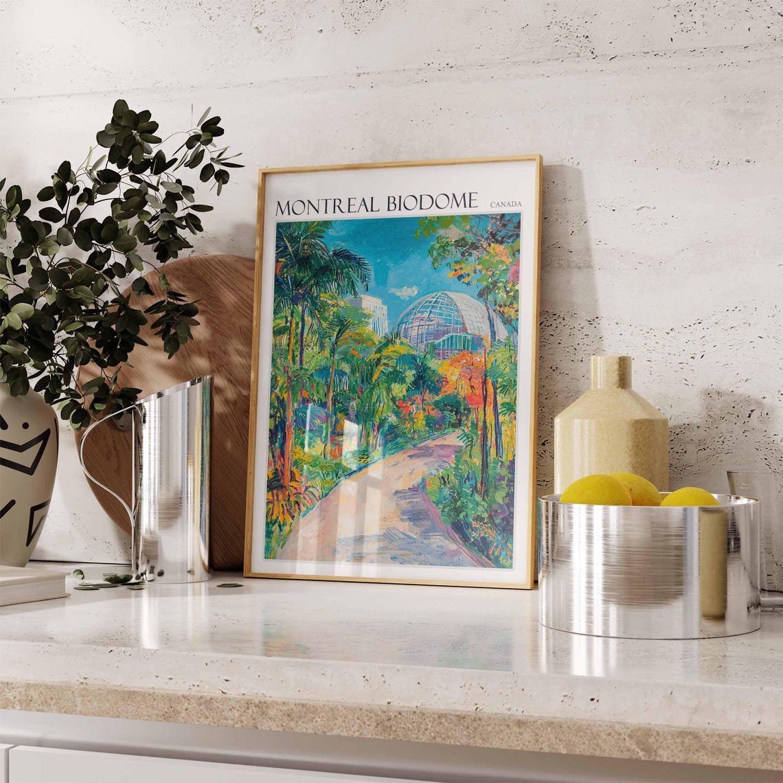 Montreal Biodome Canada Palm Garden Path and Glass Dome Travel Poster - Image 2