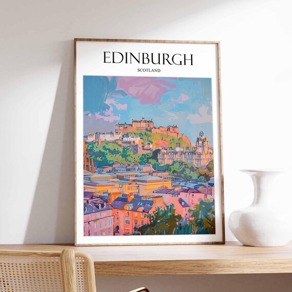 Edinburgh Travel Poster Botanical Scotland Art Print
