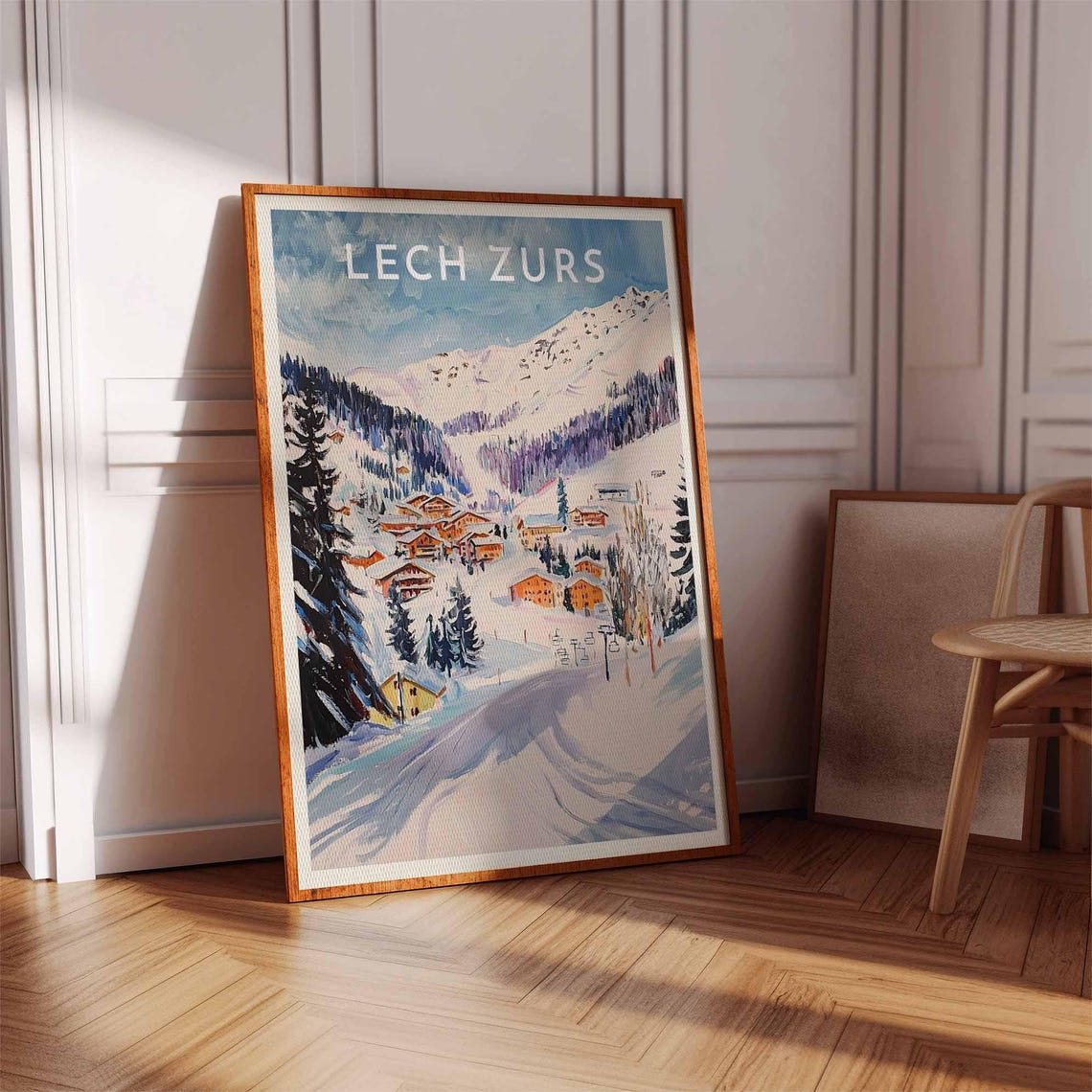 Lech Zurs Austria Alpine Village Pine Forest Ski Slope Poster - Image 3
