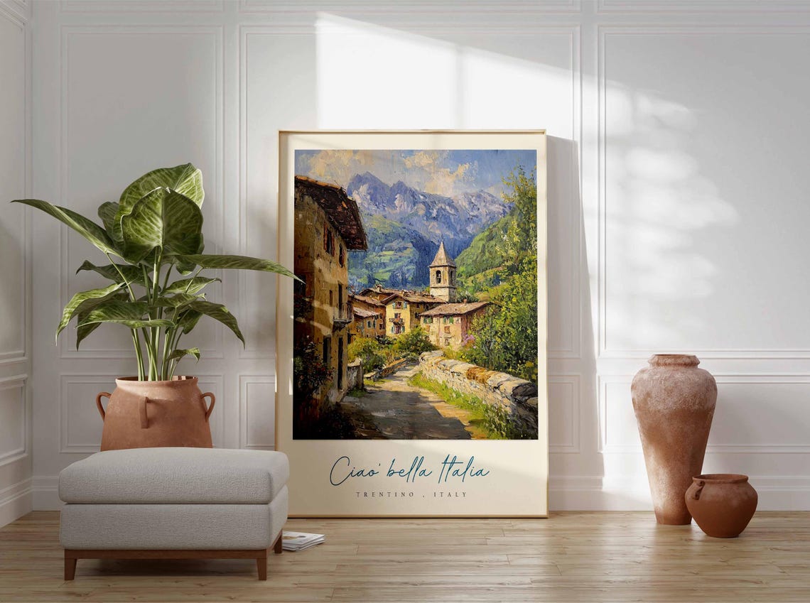Trentino Poster Italian Travel Print Trentino Travel Art Trentino Wall Art Italy Art Italy Travel Decor Italian Travel Gift - Image 3